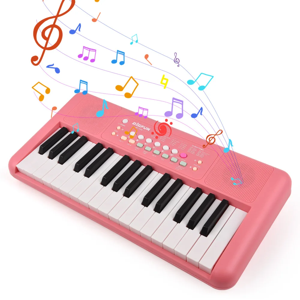 32 Key Electronic Keyboard Piano with Dual Speaker Microphone Dual Power Mode Portable Music Piano Keyboard for Beginners