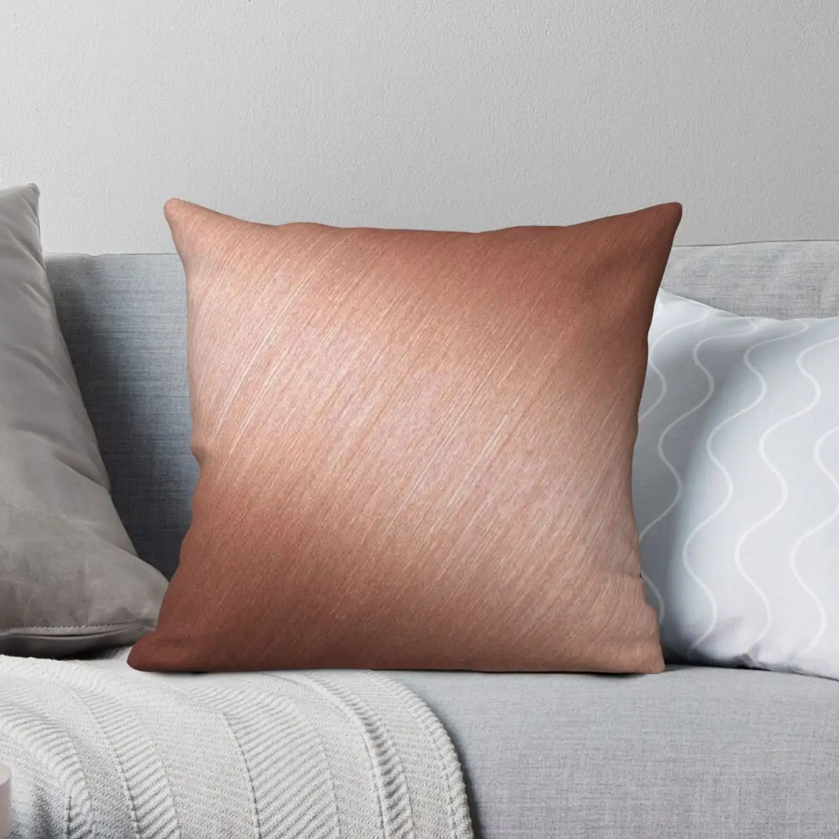 

Rose Gold Shine Reflective Pillowcase Polyester Linen Velvet Pattern Zip Decorative Room Cushion Case 45x45