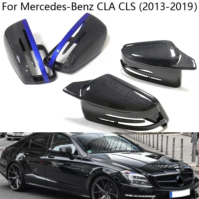 

For Mercedes-Benz CLA CLS W117 W218 2013 2014 2015-2019 Carbon Fiber Car Side Rearview Mirror Cover Trim Cap parts accessories