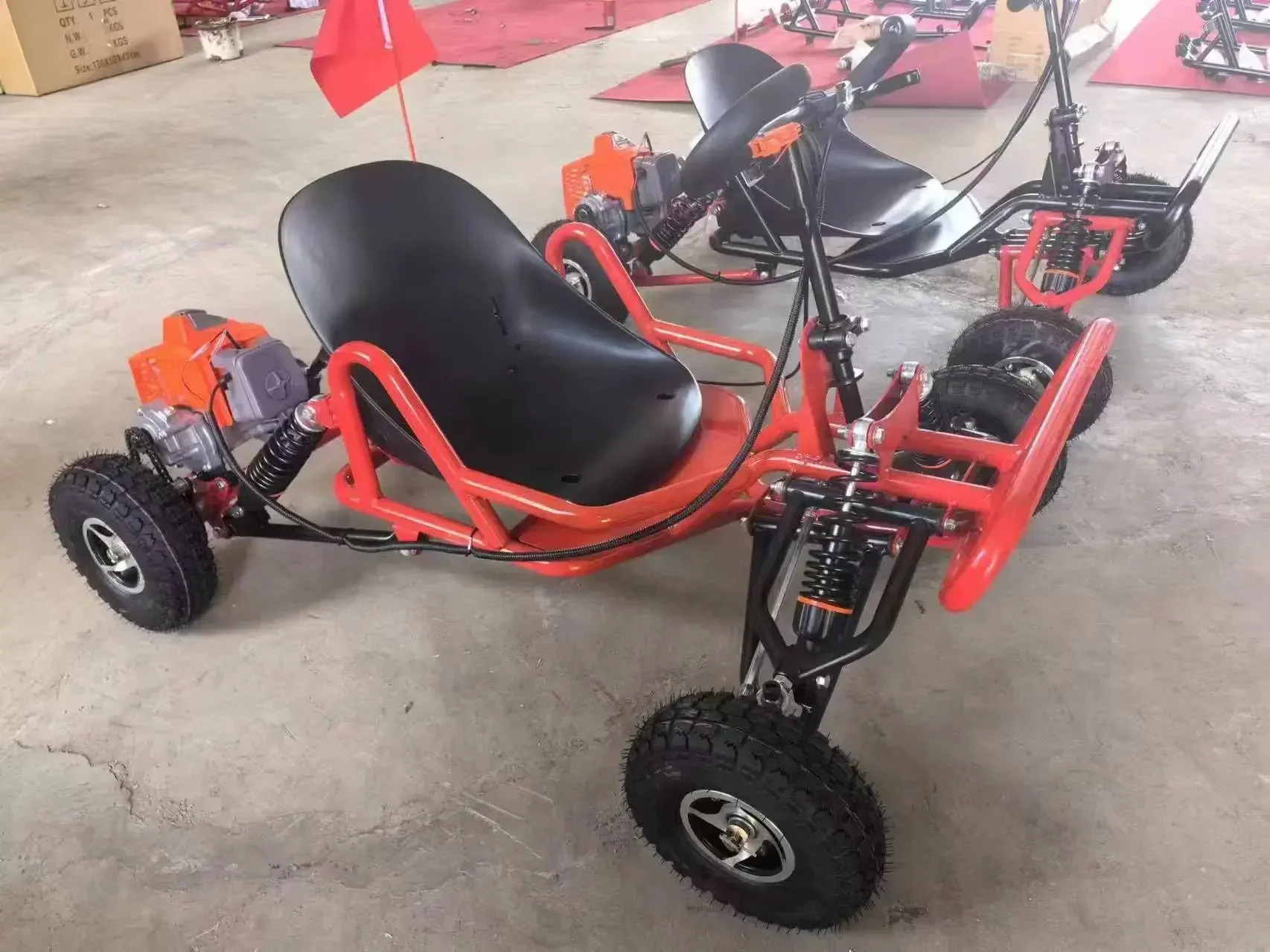 Powerful Two-Stroke Gasoline Engine Kart for Adventure,All-Terrain Fun, Perfect for Thrilling, Outdoor Drives, Go Kart