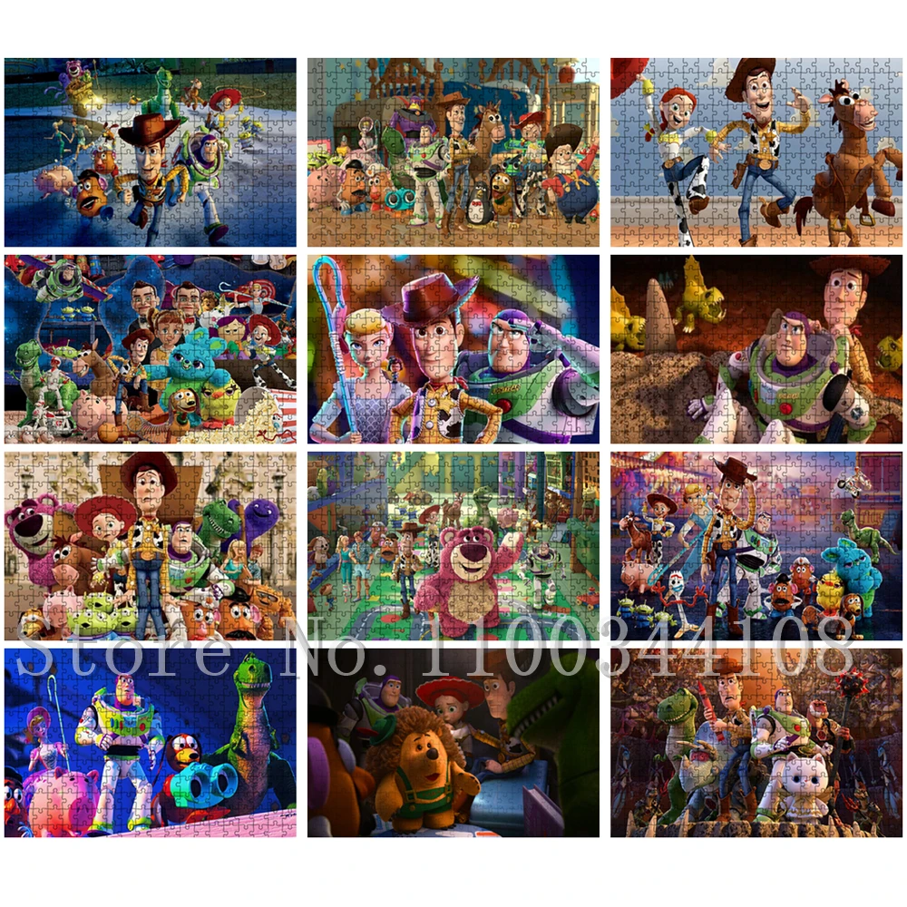 

35/300/500/1000 PCS Disney Toy Story Jigsaw Puzzles Woody Buzz Lightyear Jessie Paper Puzzles for Children Educational Toys