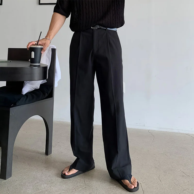 Summer Pure Linen Pants for Men, Loose Straight Casual Pants for Men, Elastic Waist Linen Pants for Men, Cotton and Linen Long Pants