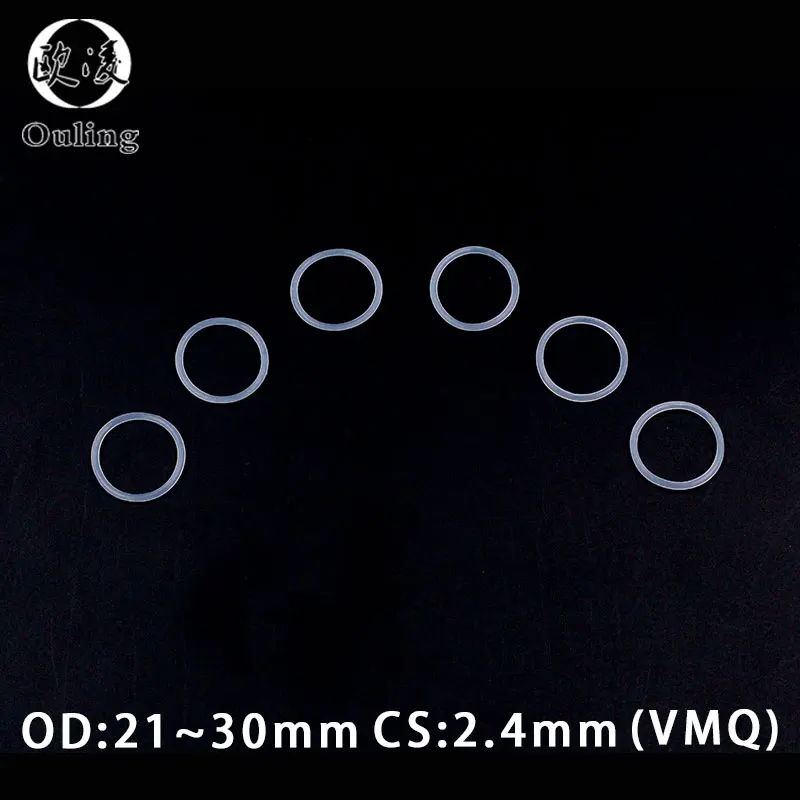 20PCS/Lot White VMQ O‑Ring CS2.4mm OD6-20mm Good Elasticity Silicone Rubber Gasket Washer For Machinery Plumbing Sealing
