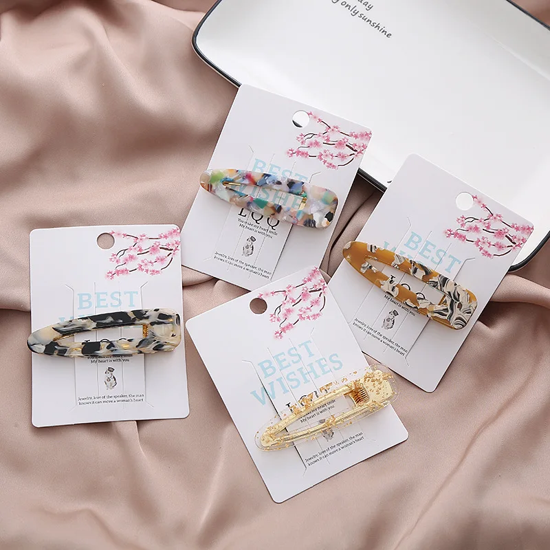 

Заколка для волос с мраморным узором ярких цветов, нескользящая ручка, элегантные заколки для женщин, повседневная праздничная одежда, модные аксессуары для волос