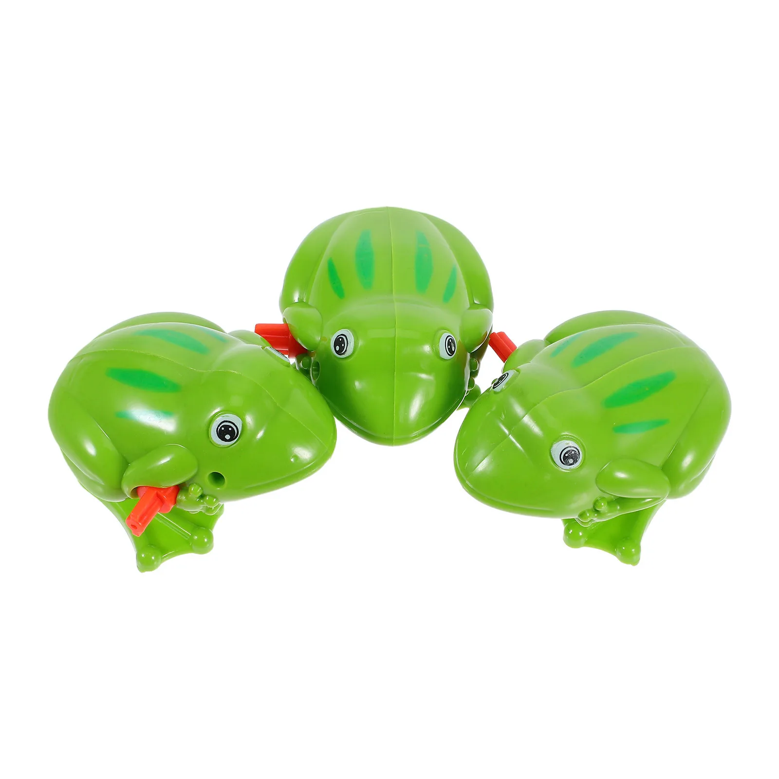 

3Pcs Clockwork Spring Frog Plastic Bouncy Children Gift Bright Colors Smooth Surface Cognition Imagination Development