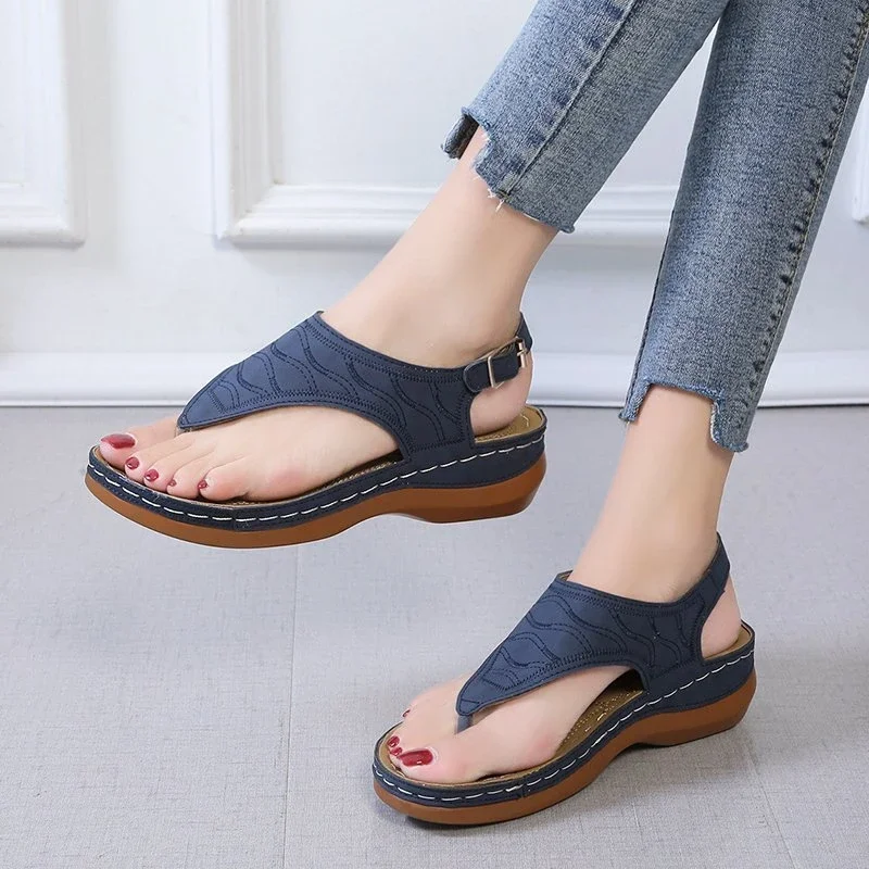 Sommer Oxford Frauen Sandalen Wohnungen Hausschuhe Pu Leder Flip-Flops Gürtel Schnalle Weibliche Schuhe 2025, Neue Rom Mode Frauen Rutschen – Detail 19