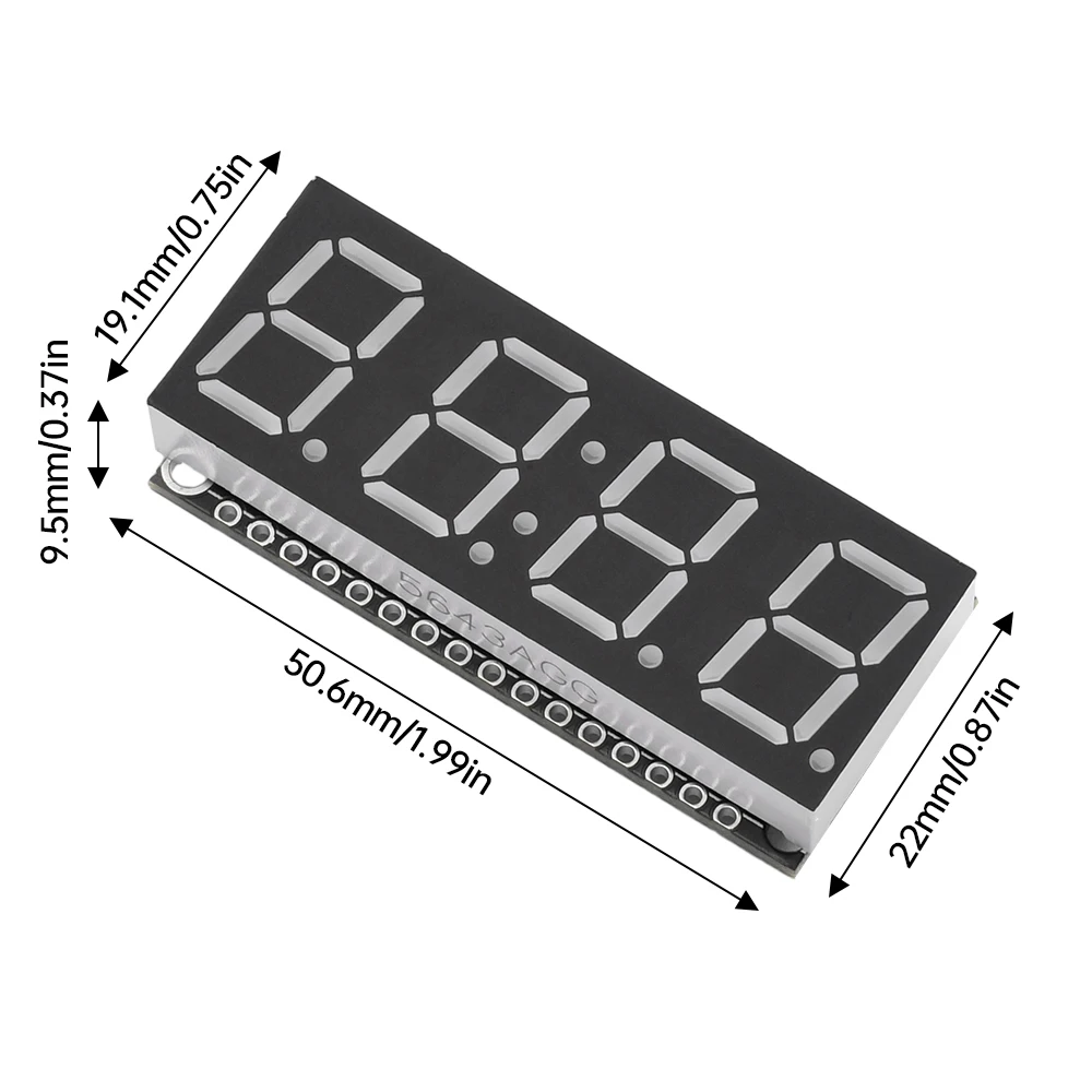 0.56-inch Clock Display Module 4-Digit 7-Segment Display Panel HT16K33 Driver I2C Pin Unsoldered DIY Display Module