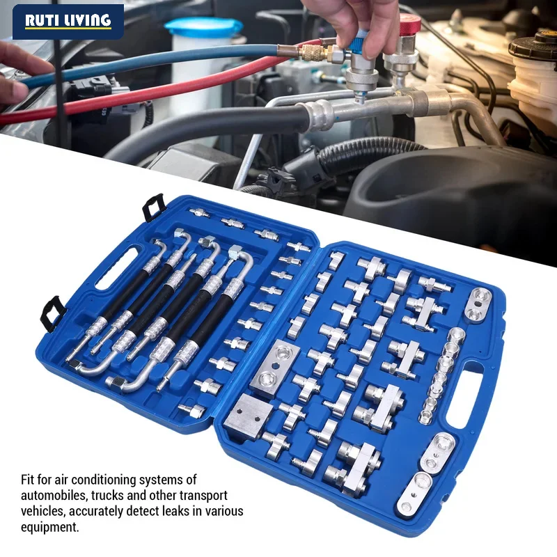 1Set Automotive Air Conditioning Leak Test Kit Brass Conditioner Leak Detection Tool Repair  for Car Truck Auto AC