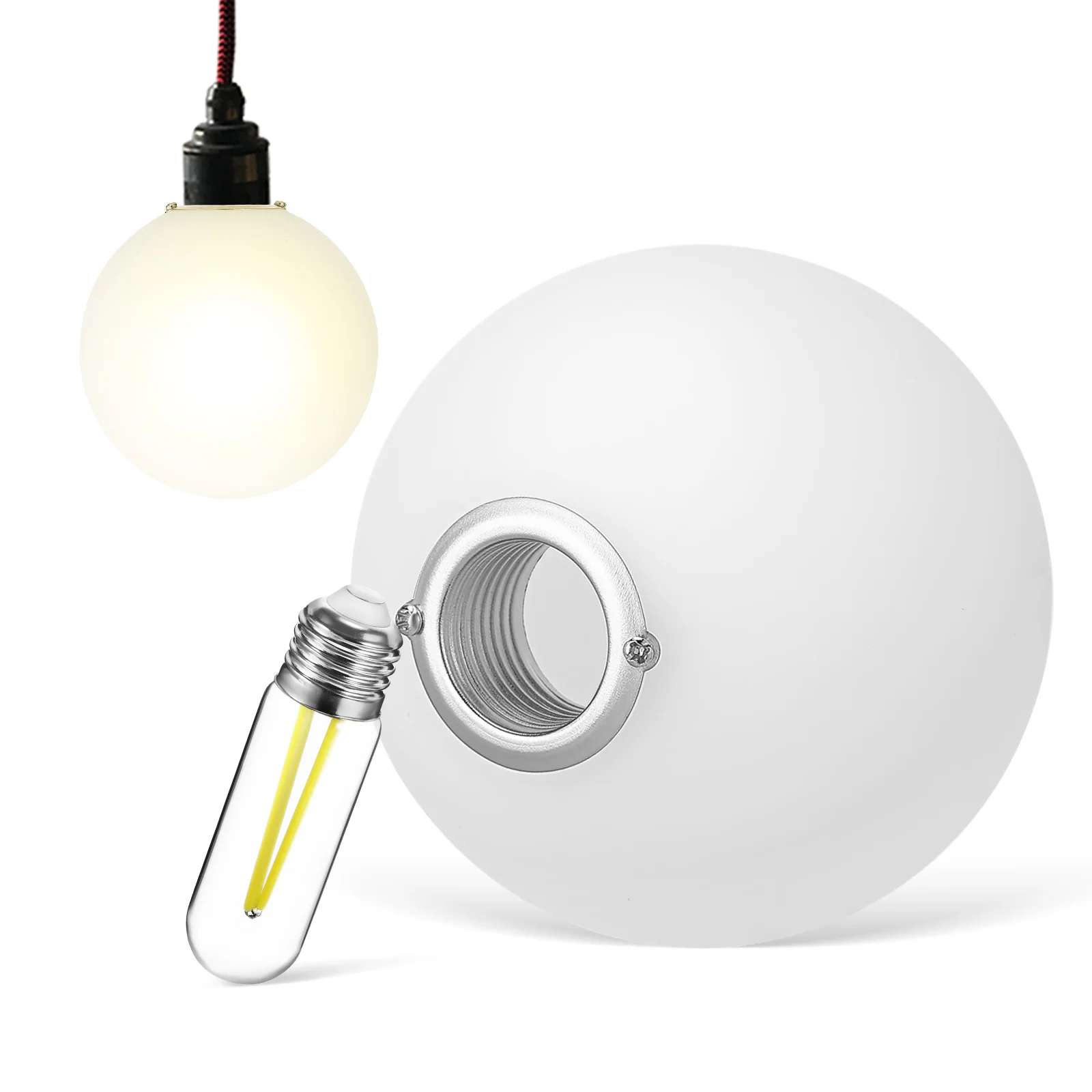 

Acrylic Globe Lampshade Milky White Round Ball Light Cover Replacement Decoration Glass Outdoor