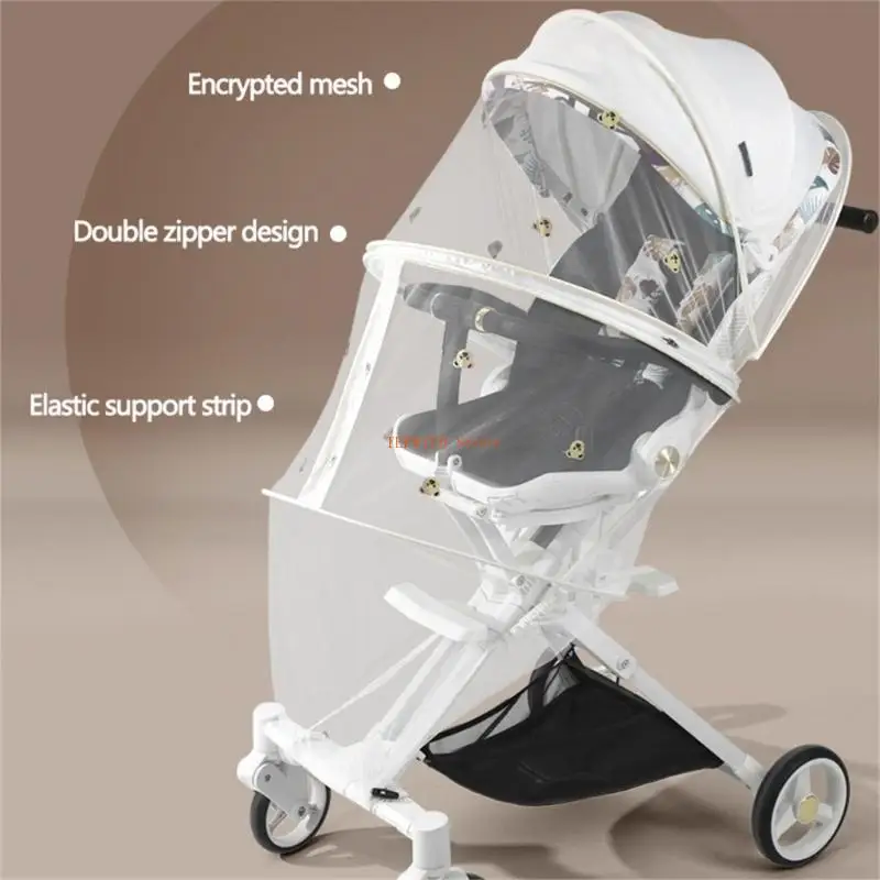 

U50F Covering Net for Baby Toddlers Strollers Summer Pram Insect Protectors Net Infants Pushchair Cart Safe Protections Mesh