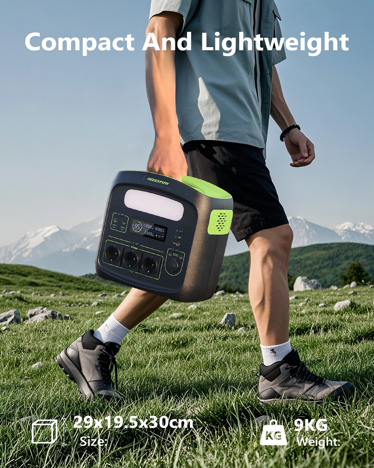 N7576 Tragbare Powerstation 700W 460,8Wh Solargenerator LiFePO4-Batterie, für Notstromversorgung zu Hause, Outdoor-Camping, mobile Stromversorgung