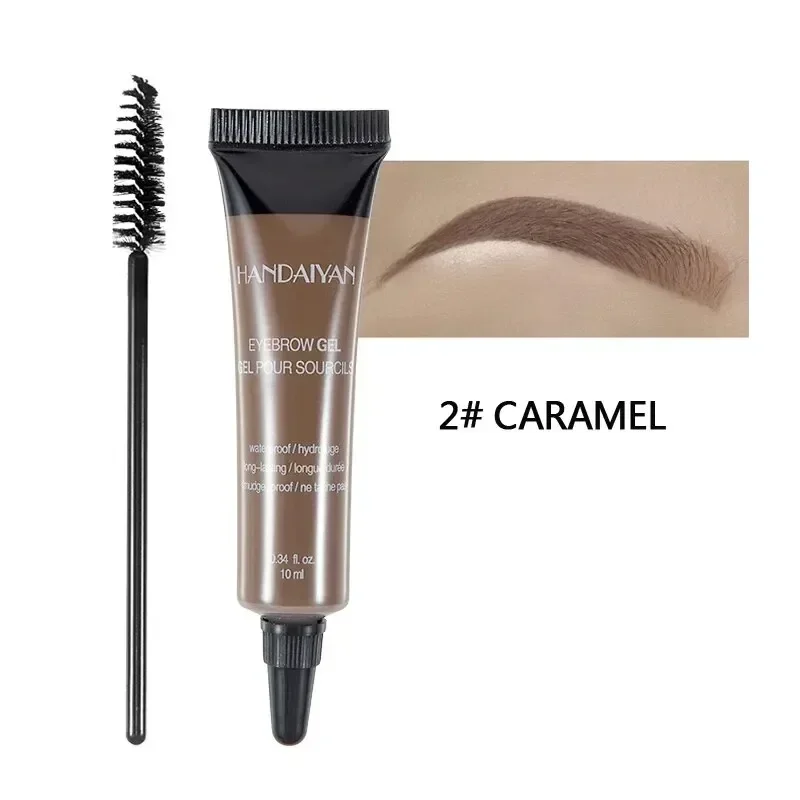 Tinte de cejas Natural de larga duración para mujer, tinte de tatuaje, Gel líquido para cejas, crema cosmética, maquillaje negro y marrón, 6 colores