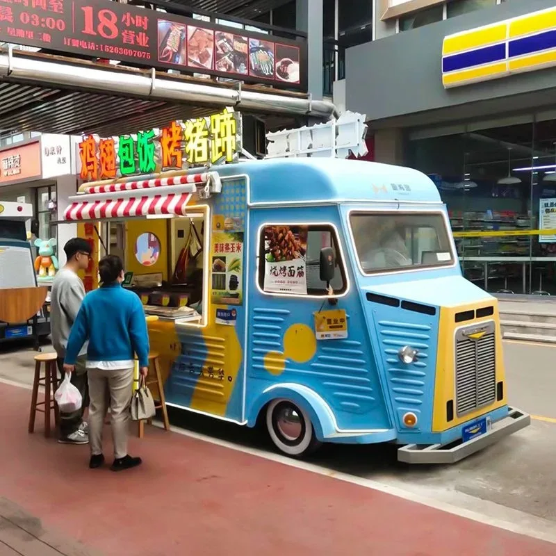 Street Bar Grill Kiosk Mobile coffee Juice Drink Trailer Fast Food Truck Retro Vintage Food Cart for sale