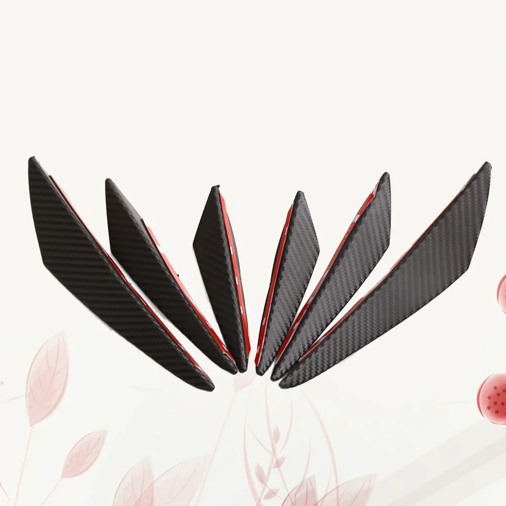 

6pcs Universal Front Lip Splitter Spoiler Wrap For Bumper Cover Bumper Carbon Fiber Pattern Pp Material