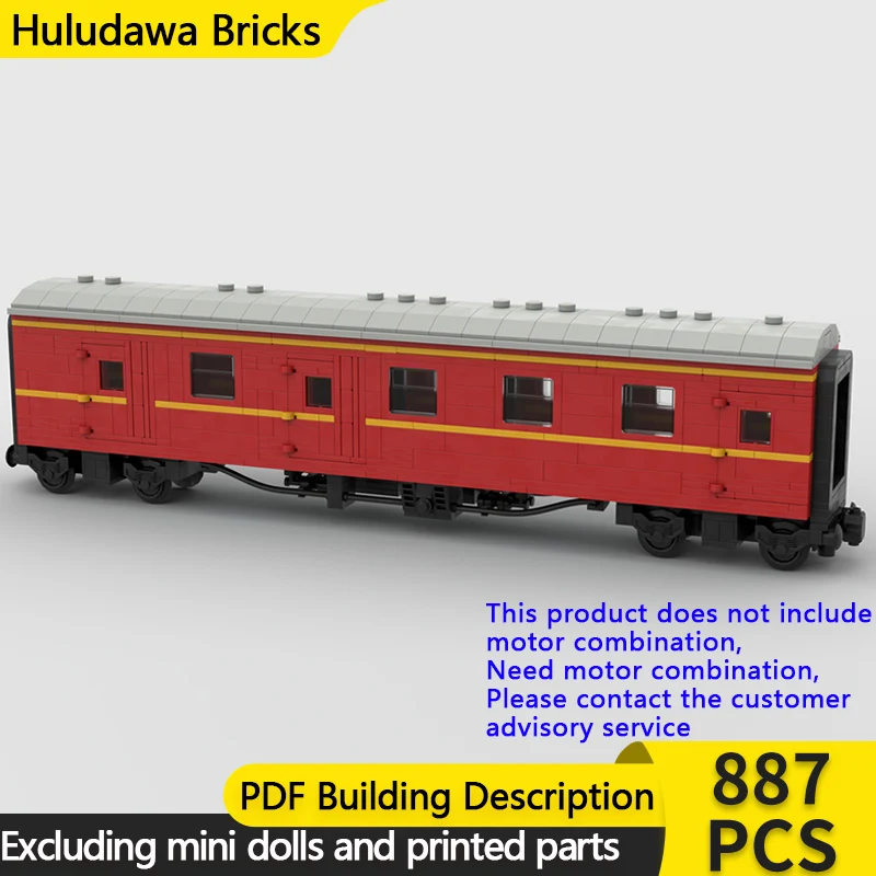 

City Car Model MOC Building Bricks Railway Express Baggage Car Modular Technology Gifts Holiday Assemble Children Toys Suit