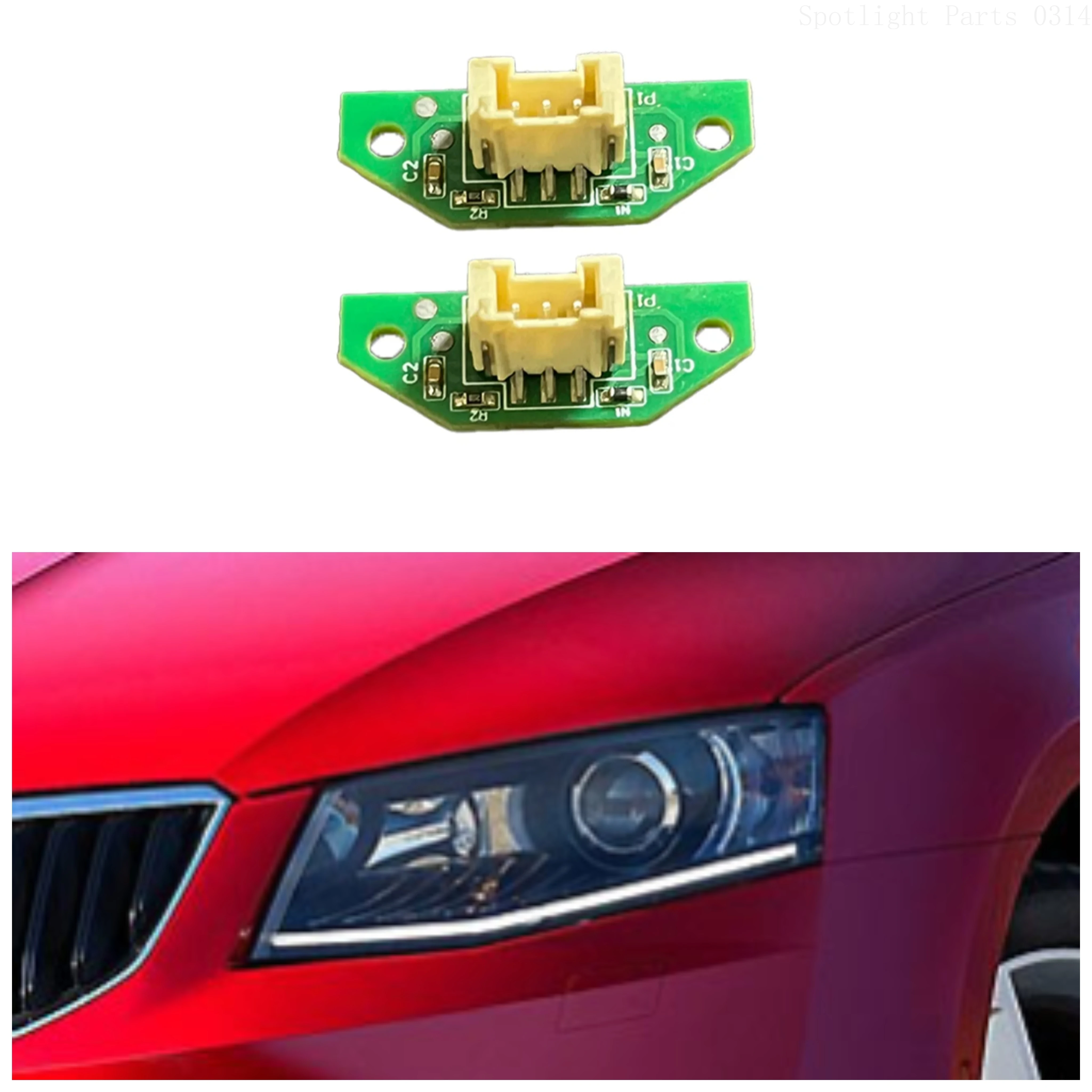 

For 2014-2016 Volkswagen Skoda Octavia LED Headlight White DRL Chip Daytime Running Light Board Module Chip Car Accessories