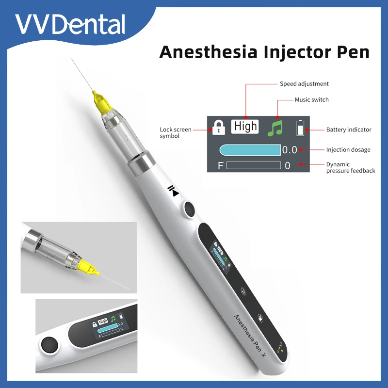 

Dental Anesthesia Injector Pen Painless Electric Wireless Local Anesthesia with Operable LCD Display Chargeable Dental Equipment