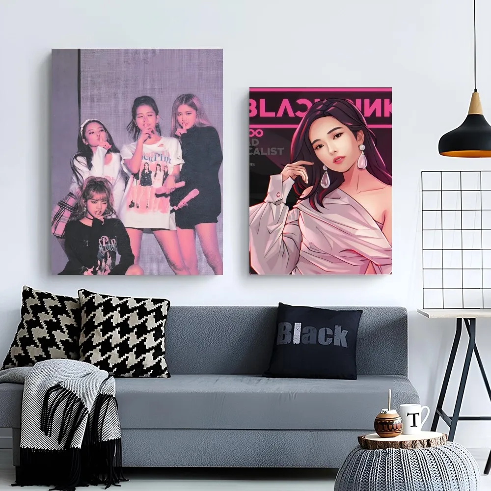 Kpop Poster Paper Print Home soggiorno camera da letto ingresso Bar ristorante Cafe Art Painting decorazione B-Blackpink-k