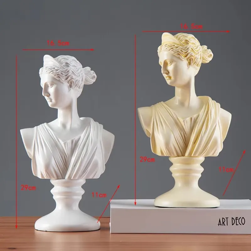 European Venus Bust Sculpture Resin Adornments Home Living Room Porch Figurines Decoration Model Room Studio Desk Statue Crafts