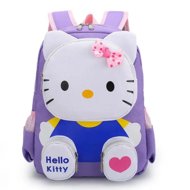 Sanrio Hello Kitty and Spiderman Double-shoulder Backpack Kawaii Cartoon Design pink School Bag for boy girl Travel Bag Gift image 4