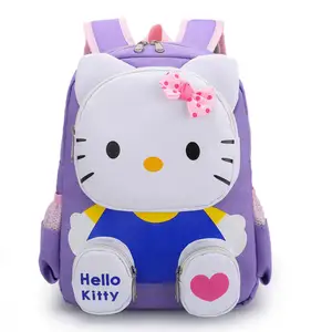 Sanrio Hello Kitty and Spiderman Double Shoulder Backpack Kawaii 만화 디자인 소년 소녀 여행 가방 선물을위한 핑크 스쿨 가방 10 최고의 판매 Sanrio Gifts -№5