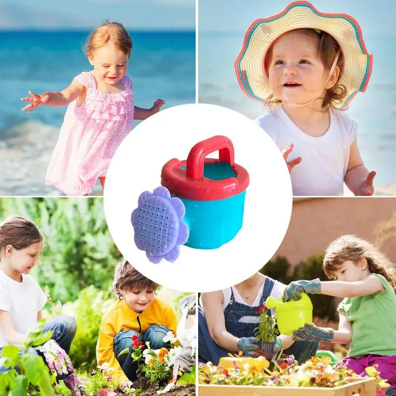 Sunflower Watering Can Mini Handheld Spray Bath Toys for Kids Summer Beach Sand Toys Small Outdoor Garden Plants Watering Can