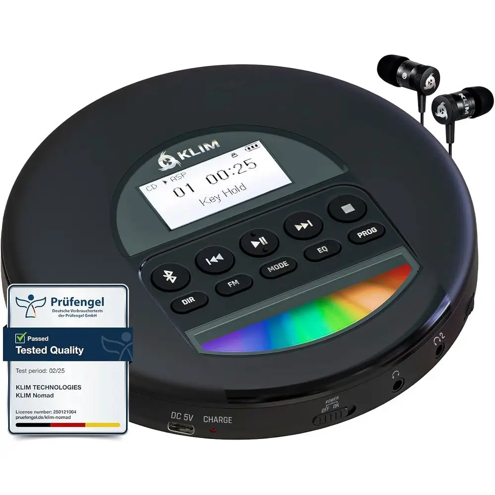 

Портативный CD-плеер с долговечной батареей, MP3-плеер, радиоприемник с поддержкой карт памяти, Bluetooth-подключение, идеально подходит для автомобилей, серебристый цвет.