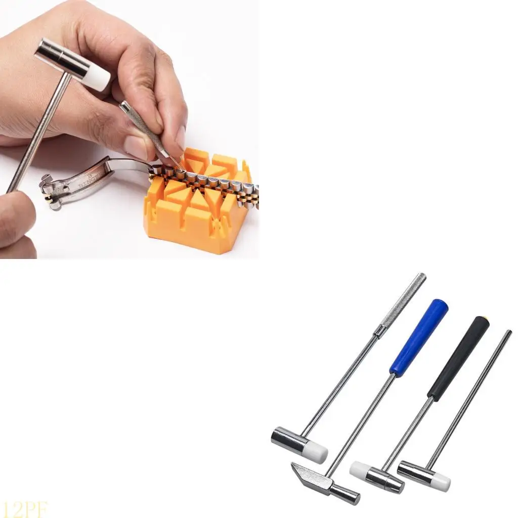 12PF Mini Hammer Repair Tool Double Head Portable Hammer For Jewelry Watch Repair Hand Tool Metal Rubber Hammer