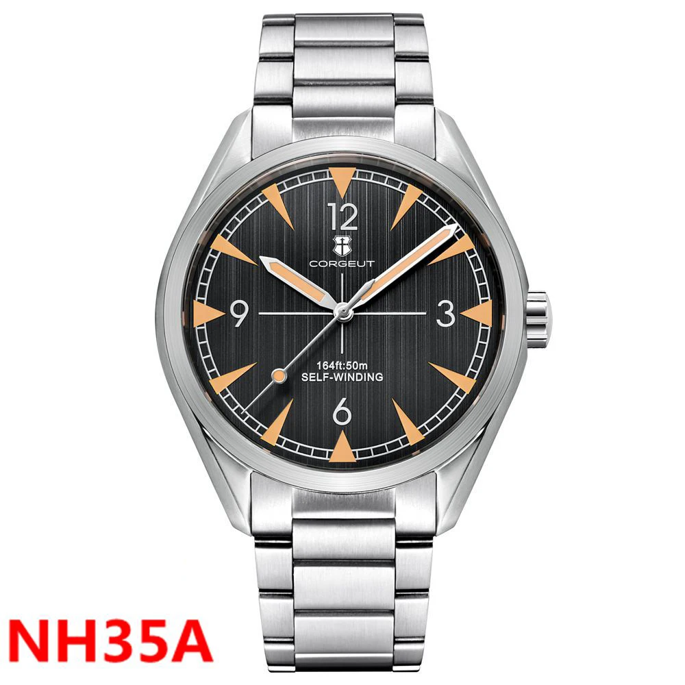 

41mm Corgeut Watch For Men NH35A Movement Luxury Automatic reloj hombre Men's Watches Sapphire reloj Date Luminous Brushed Bezel