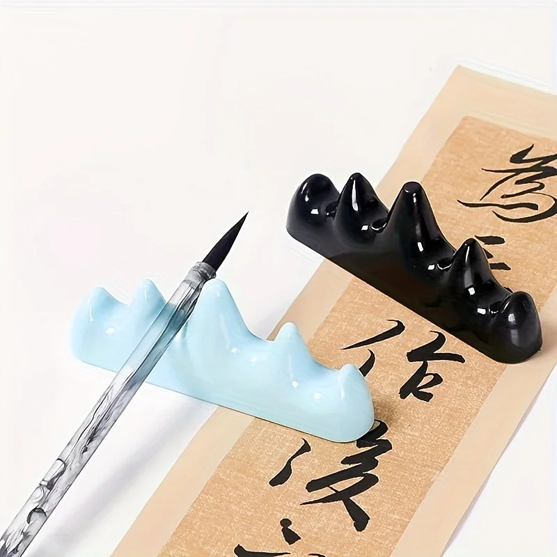 1pc Fall-proof multipurpose plastic Wave-Shaped Brush & Pen Holder for Calligraphy, Painting, Paint Brush Holder