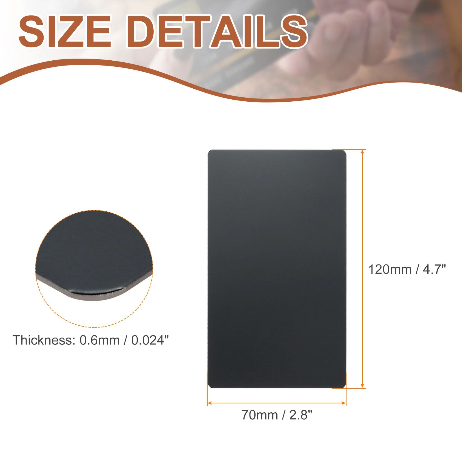 5/10 قطعة 0.6 مللي متر بطاقات الأعمال المعدنية السميكة 201 مرآة من الفولاذ المقاوم للصدأ التيتانيوم الليزر نقش بطاقات مخصصة فارغة CNC ورقة نقش