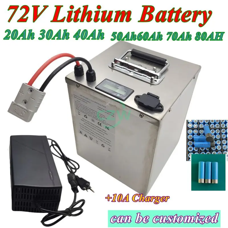 

20AH 30AH 40Ah 50AH 60AH 70AH 80Ah Lithium -ion 72Vbattery with BMS for motorcycle electric car pedal energy golf cart