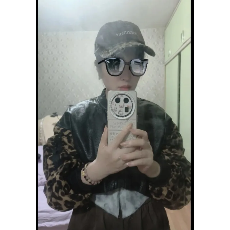 [Vendita calda nel negozio] Cool Girl PU Giacca con stampa leopardata Primavera Autunno da donna Nuova giacca corta alla moda della stazione europea Top Trend