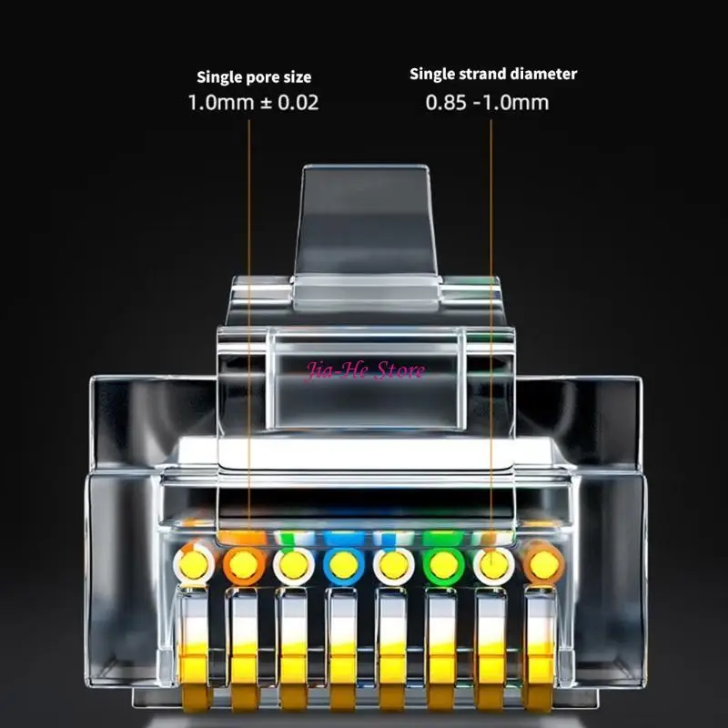 RJ45 Connectors Cat5 Ethernet Plugs Pass-Through Connector For Ethernet Cables 83CF