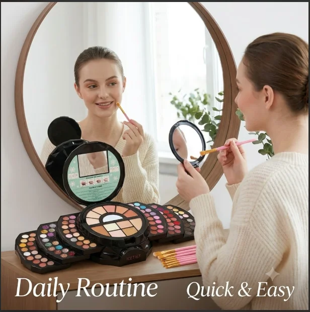 110 Color All-in-One Makeup Palette Gift Set Include Eyeshadow Glitter Lipstick Concealer Blush Eyeliner Highlighter With Mirror