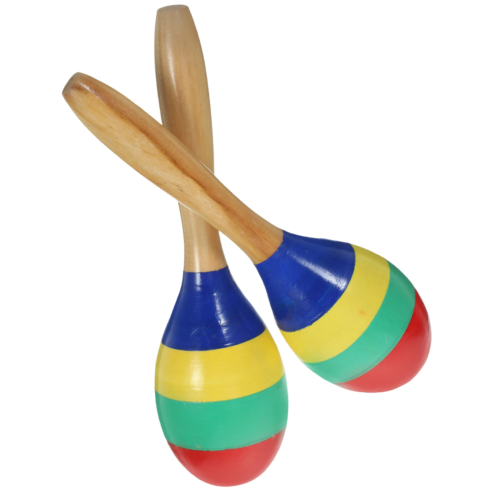 2 Pcs Musical Instruments Maracas Wooden Children Toy Funny Training Sand Hammers Toys Kids Playthings