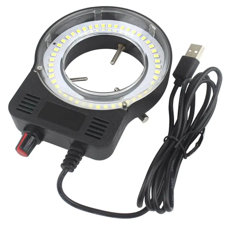 

N75R-LED кольцевой светильник-осветитель 48 шт. регулируемый USB-питание постоянного тока 5 В для микроскопов и камер