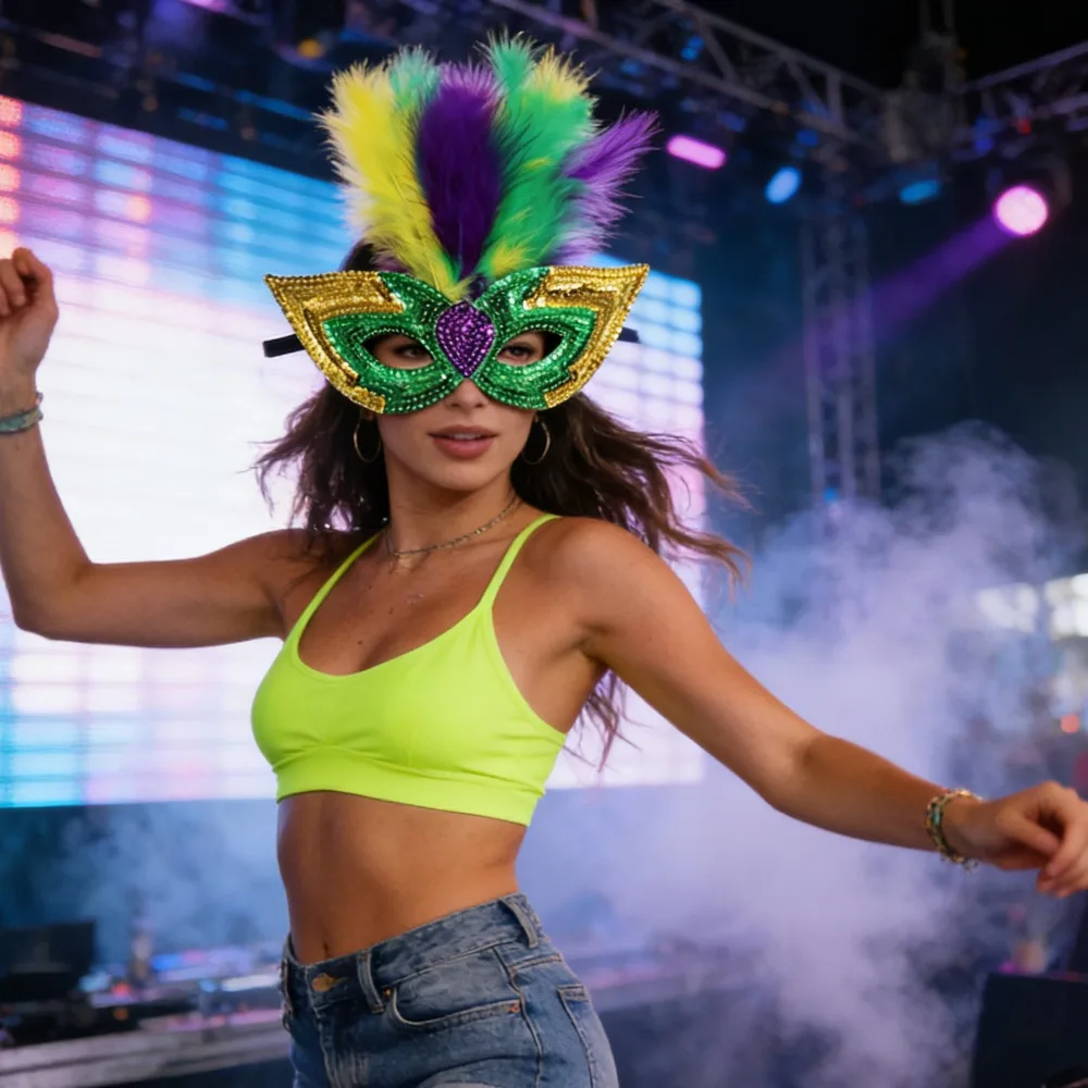 패션 볼 카니발 깃털 세트 - 삼색 머리띠 마스크 파티 의상 액세서리