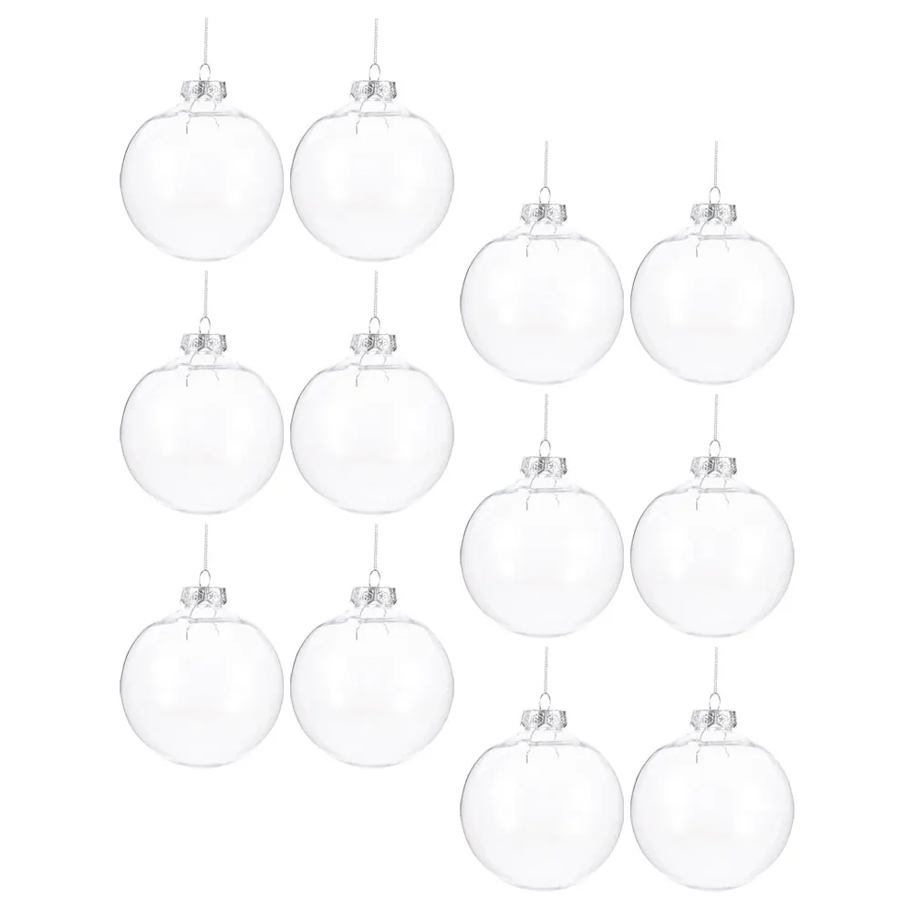 

12 Pcs Silver Christmas Ball Ornaments 10cm Xmas Tree Hanging Decor Supplies PET Material Festive Party DIY Gifts