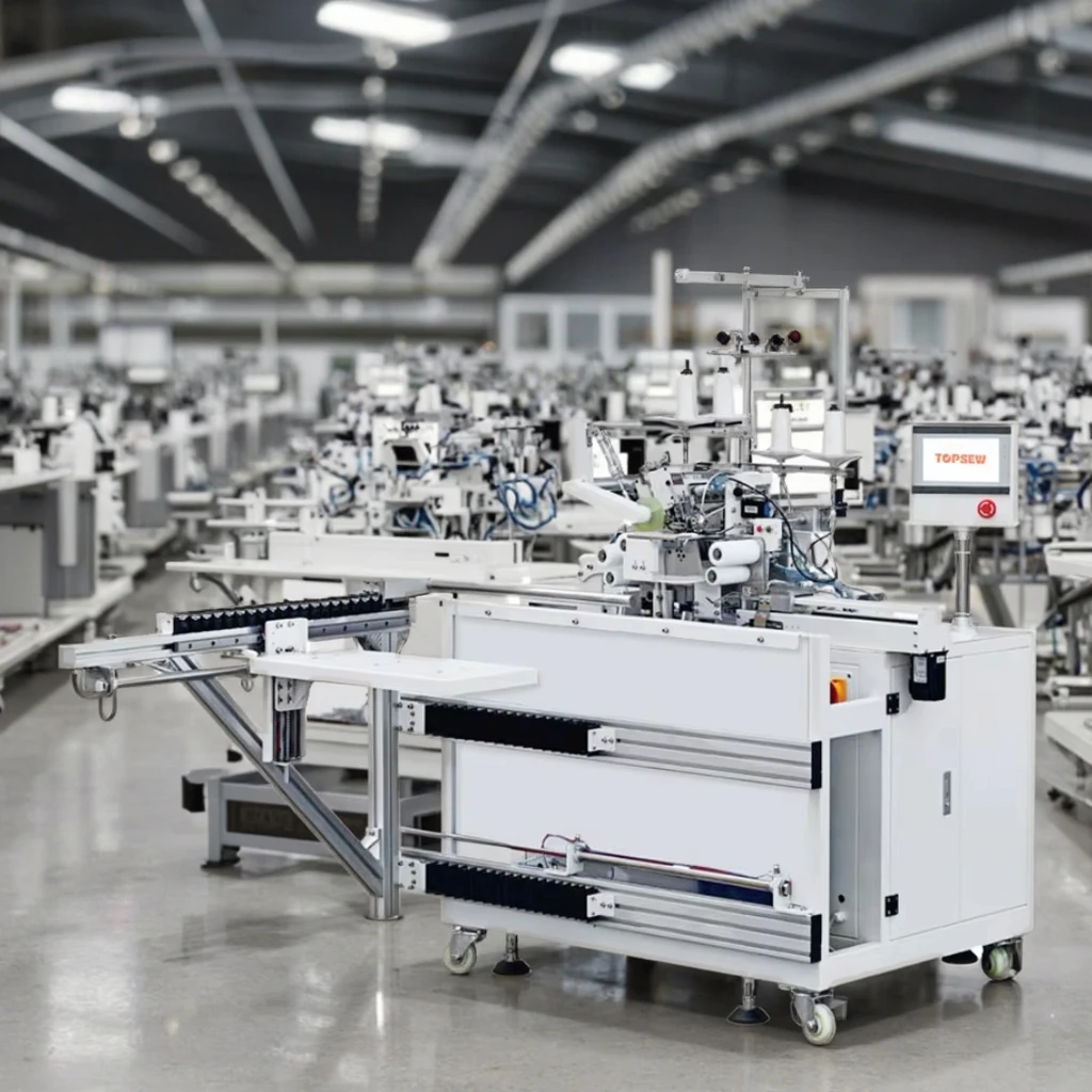 ATV&UTVNew High-Speed Automatic Flat-Bed Sewing Machine for Rib-Knitted Trousers Triple Needle High Productivity Manufacturing P