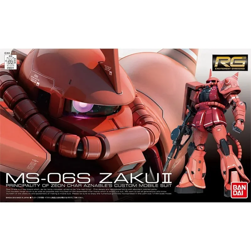 Bandai original gundam hg rg mg zagu MS-06S hguc modelo de montagem figura de ação brinquedos para meninos meninas crianças presente modelo colecionável