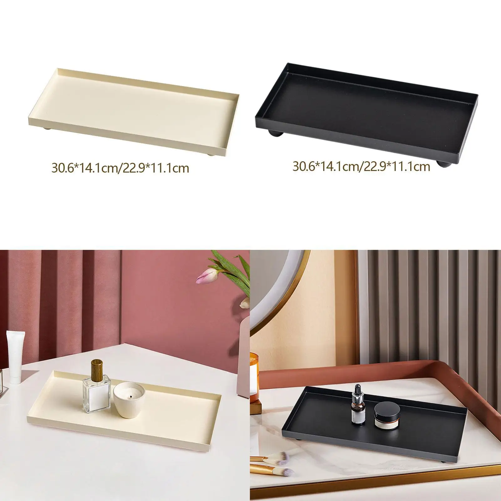 

Makeup Vanity Tray Rings Earrings Necklaces Bracelet Watch Jewelry Holder Decorative Perfume Tray for Room Decor