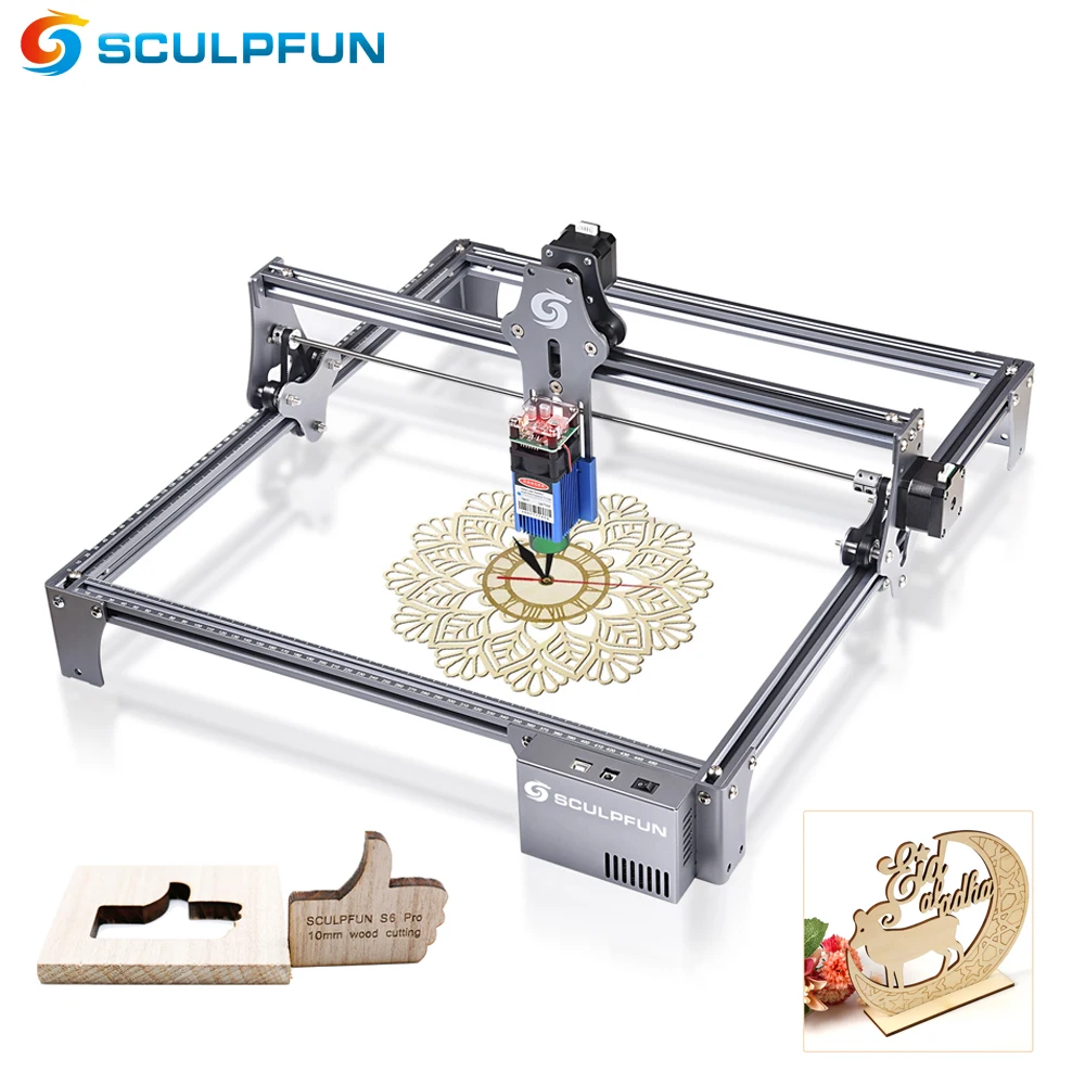 Ssculfun S6 Pro 60W effetto macchina per incisione Laser compressione Spot Ultra-sottile messa a fuoco legno acrilico ad alta precisione incisore CNC