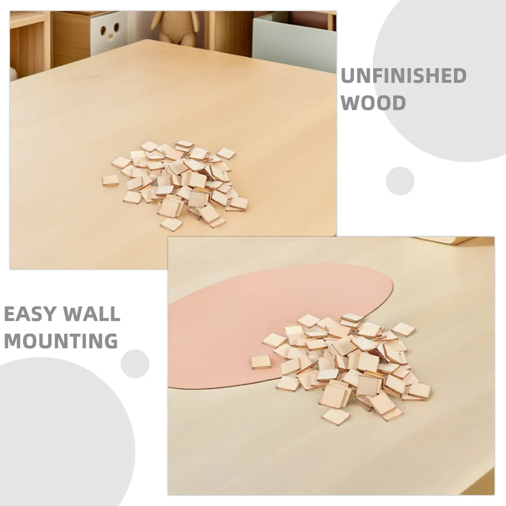 200 قطعة قطع خشبية مربعة 4 سنتيمتر شرائح فارغة طبيعية غير مكتملة Diy بها بنفسك الحرف اللوحة ديكور الوقايات الحلي الزفاف الحرفية