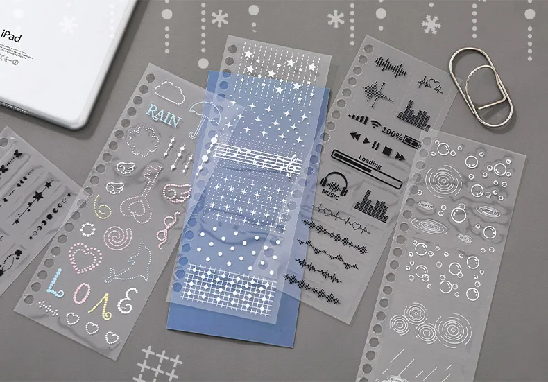 Journal GO 30-seitiges Spitzen-Polkadot-PET-Aufkleberbuch Ästhetisches Scrapbook DIY Niedliche Aufkleber für Karten, Tagebücher, Bastelarbeiten und Dekoration – Detail 9