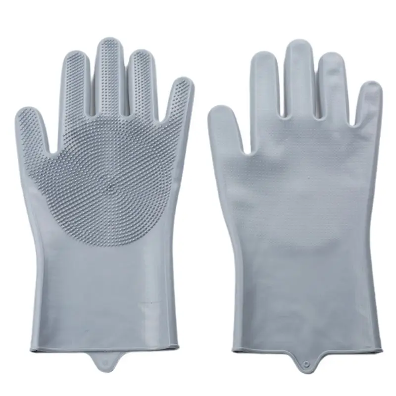 A98E-10PCS Washing Cleaning Gloves Convex Point Silicone Multi Purpose Gloves For Pet Cleaning Kitchen Washing Tools