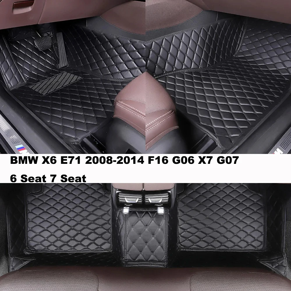 

3 шт. индивидуальные автомобильные коврики с полным покрытием для BMW X6 E71 2008-2014 F16 G06 X7 G07 6-местные 7-местные автомобильные аксессуары