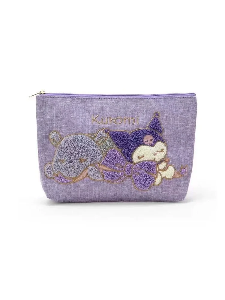 Anime Sanrio Hello Kitty cannelle ma mélodie Kuromi grande capacité sac cosmétique brodé Kawaii sac de rangement d'articles de toilette cadeau