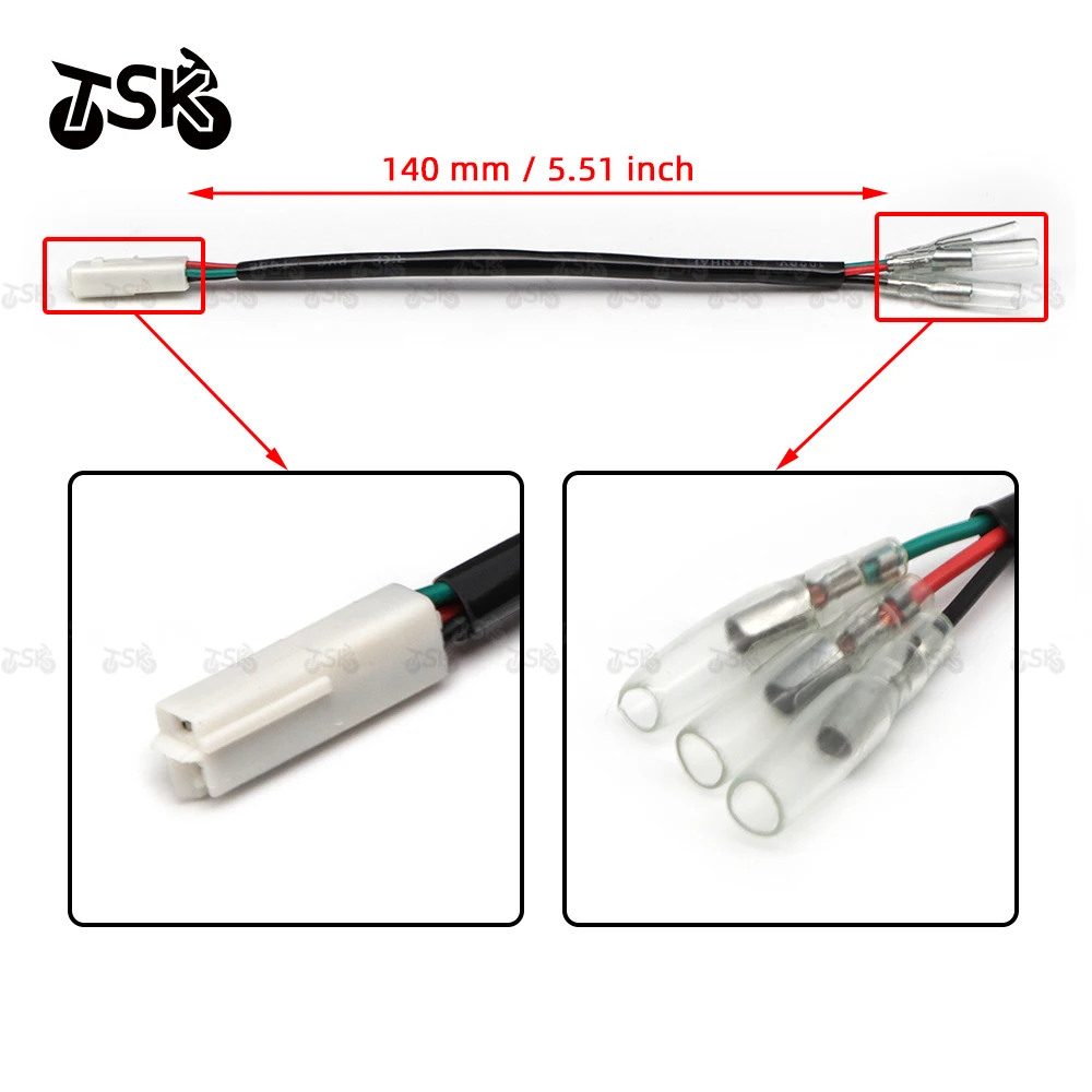 For Honda Cbr600rr Cbr1000rr Vt750 Vtx1800 Vt1300 Nc700 Motorcycle 3 Wires Turn Signal Connectors Plug Indicator Wiring Adapter