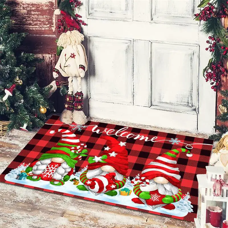 

Christmas Gnome Entrance Doormat Decor Kitchen Hallway Rugs Bath Anti-Slip Floor Mat Xmas Decoration for New Year 2025 Navidad